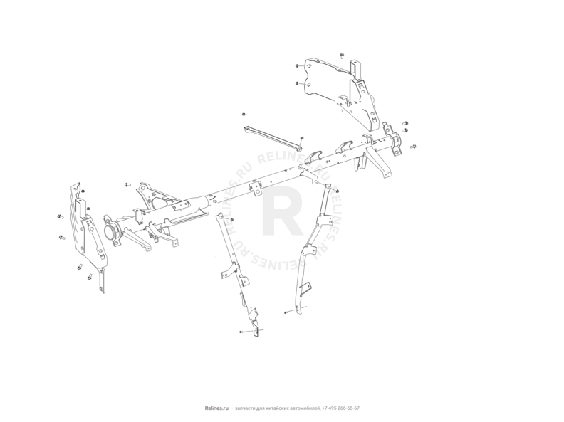 Запчасти Lifan Solano Поколение II (2016)  — Рама передней панели (торпедо) — схема