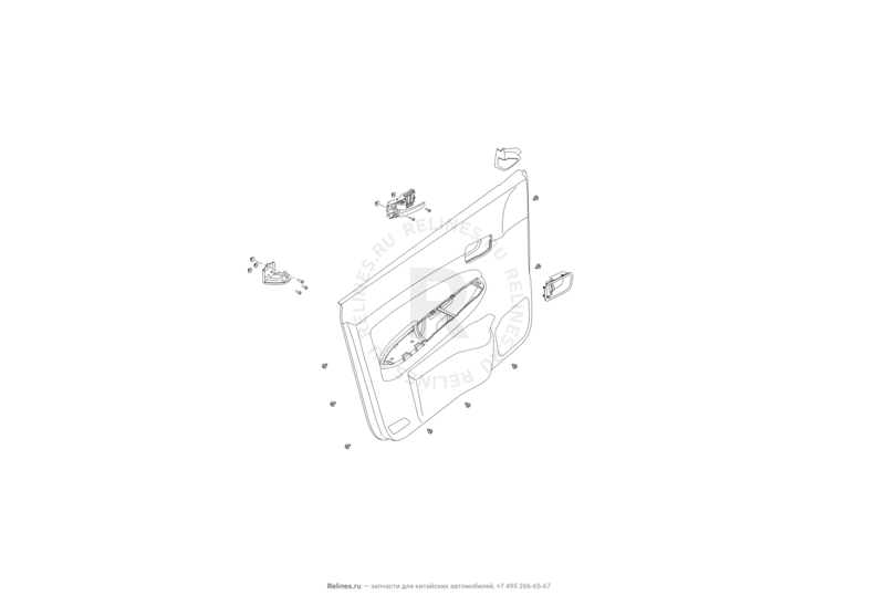 Запчасти Lifan Solano Поколение II (2016)  — Обшивка передней двери — схема
