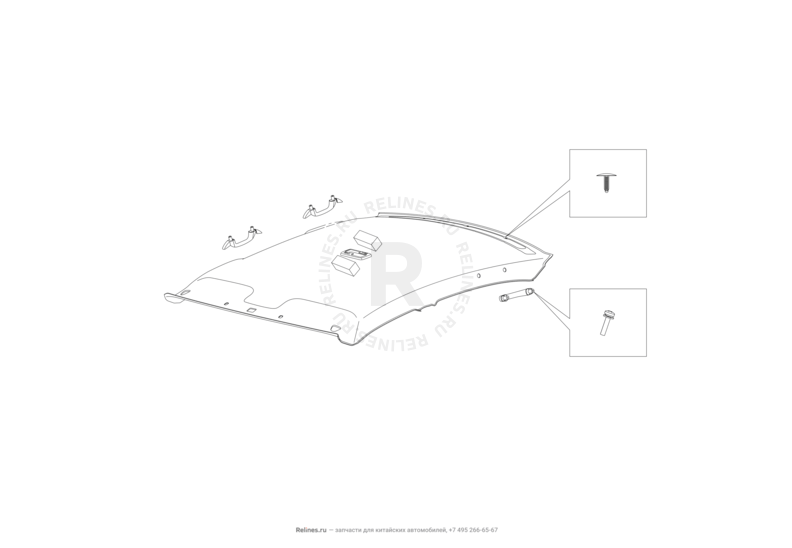 Запчасти Lifan Solano Поколение II (2016)  — Обшивка потолка, потолочные ручки — схема