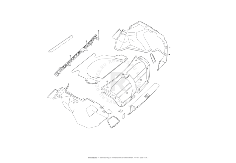 Запчасти Lifan Solano Поколение II (2016)  — Обшивка багажного отсека (багажника) — схема