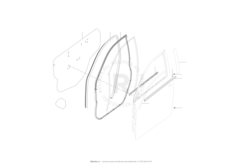 Запчасти Lifan Solano Поколение II (2016)  — Уплотнители и молдинги передних дверей — схема