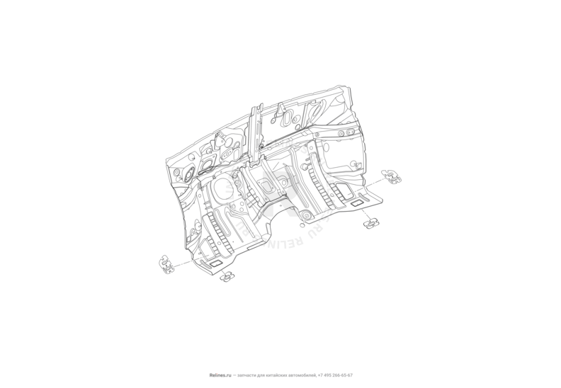 Перегородка (панель) моторного отсека Lifan Solano — схема