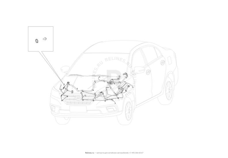 Запчасти Lifan Solano Поколение II (2016)  — Проводка моторного отсека — схема