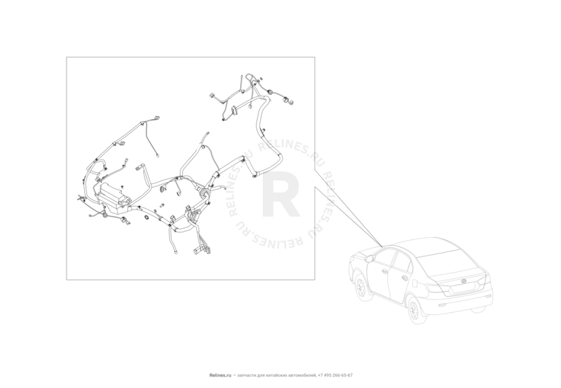 Запчасти Lifan Solano Поколение II (2016)  — Проводка моторного отсека (CVT) — схема