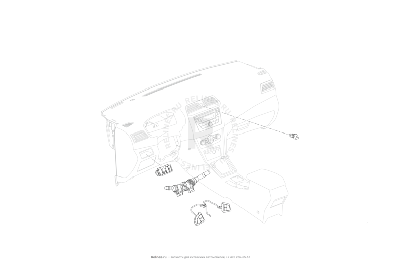 Запчасти Lifan Solano Поколение II (2016)  — Переключатели подрулевые и передней панели — схема