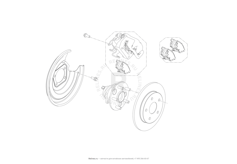 Запчасти Lifan Cebrium Поколение I (2012)  — Задний тормоз (Disc Brake) — схема