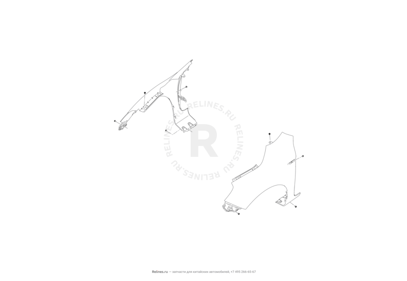 Запчасти Lifan Cebrium Поколение I (2012)  — Передние крылья — схема