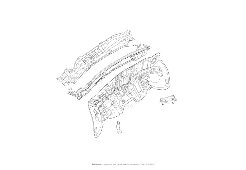 Запчасти Lifan Cebrium Поколение I (2012)  — Перегородка (панель) моторного отсека — схема
