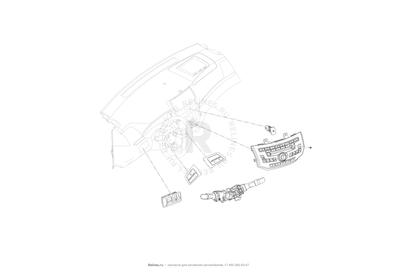 Запчасти Lifan Cebrium Поколение I (2012)  — Переключатели подрулевые и передней панели — схема