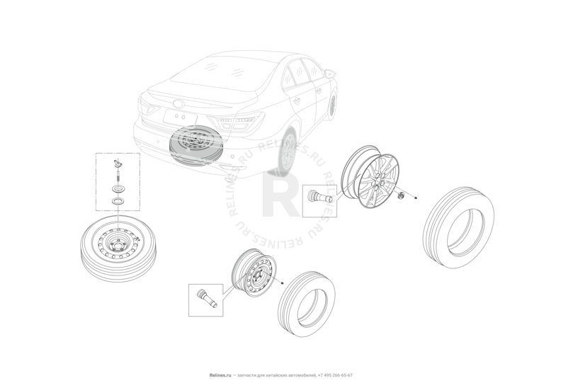 Запчасти Lifan Murman Поколение I (2015)  — Колеса и шины — схема
