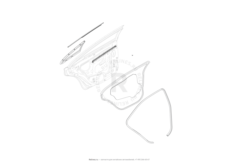 Запчасти Lifan Murman Поколение I (2015)  — Уплотнители и молдинги задних дверей — схема
