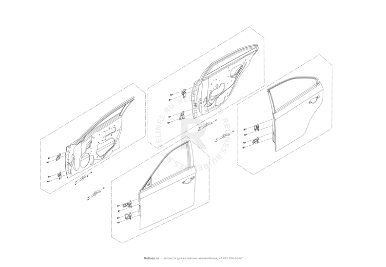 Запчасти Lifan Murman Поколение I (2015)  — Двери — схема