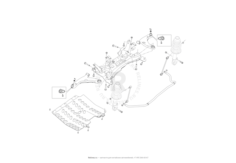 Запчасти Lifan X50 Поколение I (2014)  — Передняя подвеска — схема