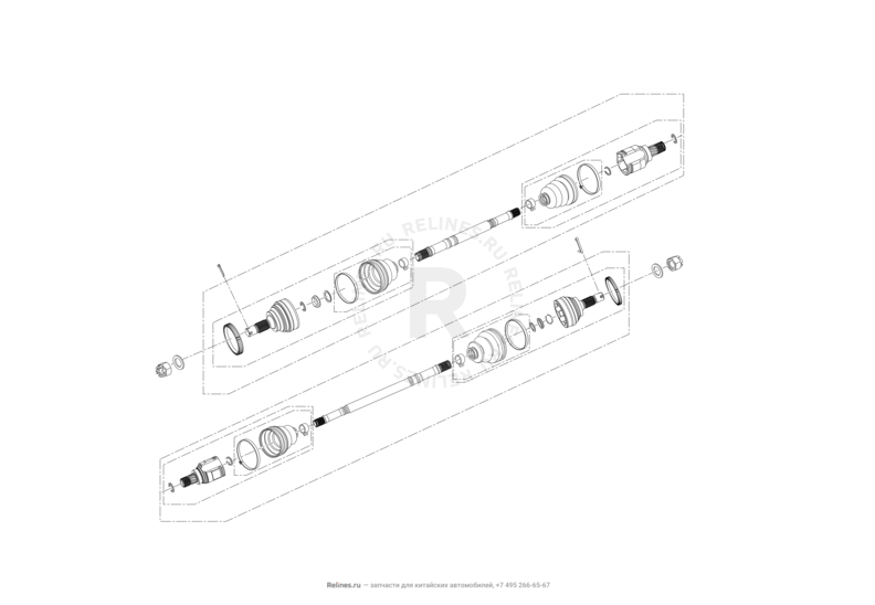 Приводной вал (привод колеса) Lifan X50 — схема