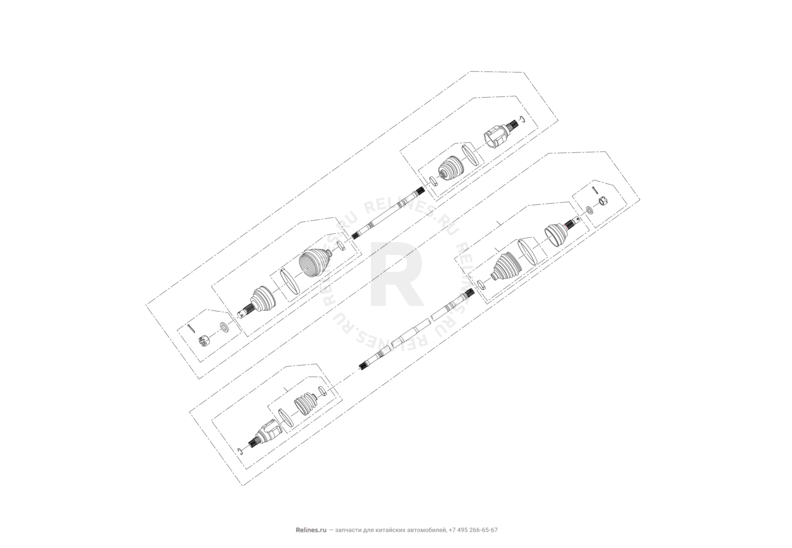 Запчасти Lifan X50 Поколение I (2014)  — Приводной вал (привод колеса) (CVT) — схема