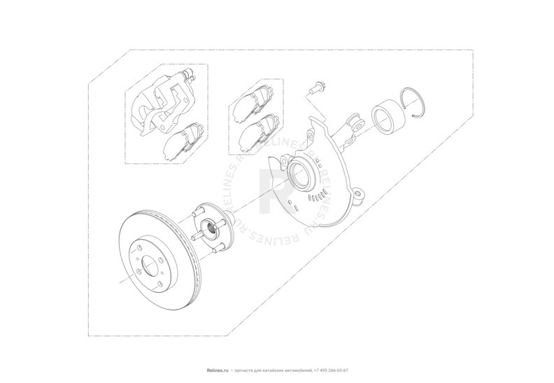 Запчасти Lifan X50 Поколение I (2014)  — Передний тормоз — схема