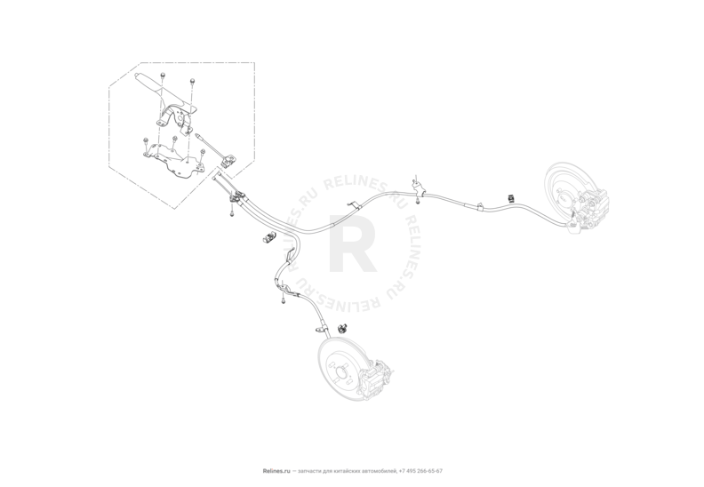 Запчасти Lifan X50 Поколение I (2014)  — Стояночный тормоз — схема