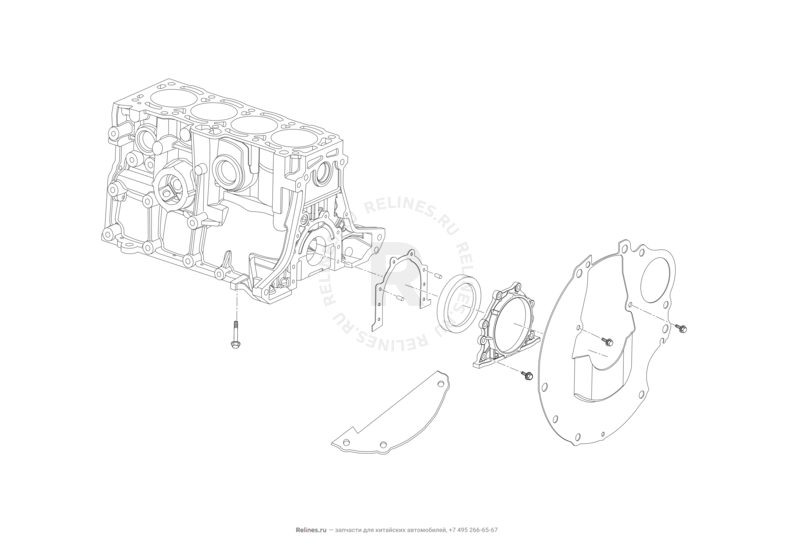 Запчасти Lifan X50 Поколение I (2014)  — Блок цилиндров — схема