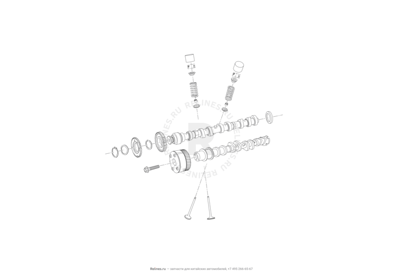 Запчасти Lifan X50 Поколение I (2014)  — Газораспределительный механизм (распредвал) — схема