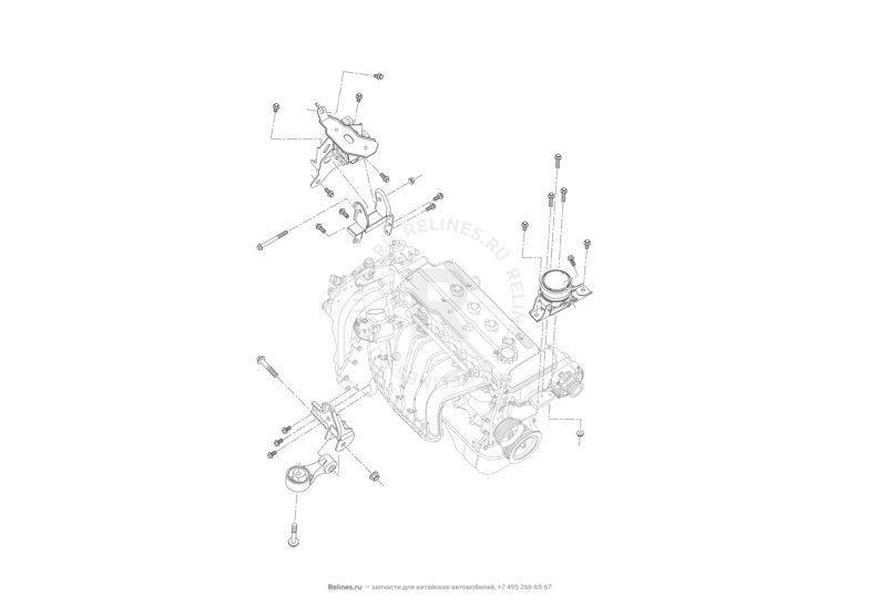 Запчасти Lifan X50 Поколение I (2014)  — Опоры двигателя (2) — схема