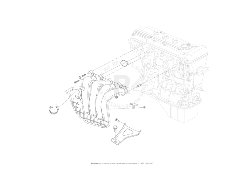 Запчасти Lifan X50 Поколение I (2014)  — Впускная система — схема