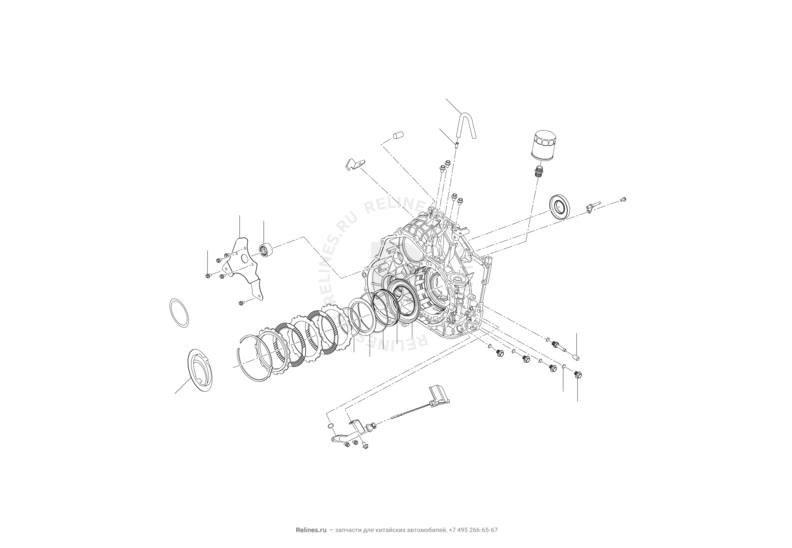 Запчасти Lifan X50 Поколение I (2014)  — КПП — средняя часть — схема