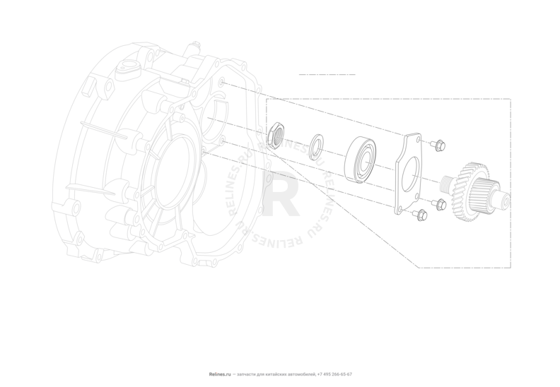 Запчасти Lifan X50 Поколение I (2014)  — Промежуточный вал — схема