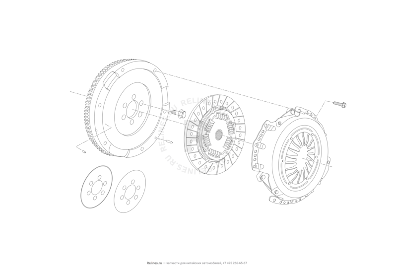 Запчасти Lifan X50 Поколение I (2014)  — Сцепление — схема