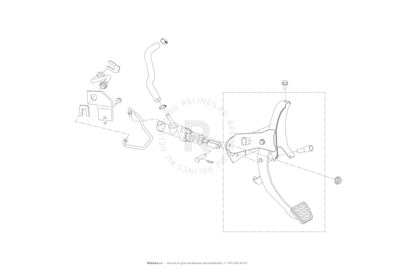 Запчасти Lifan X50 Поколение I (2014)  — Механизм управления сцеплением — схема