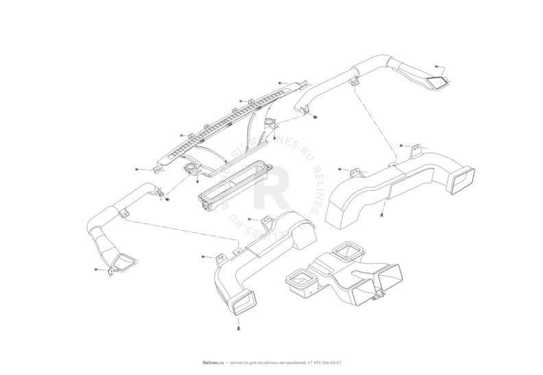 Запчасти Lifan X50 Поколение I (2014)  — Воздуховоды — схема