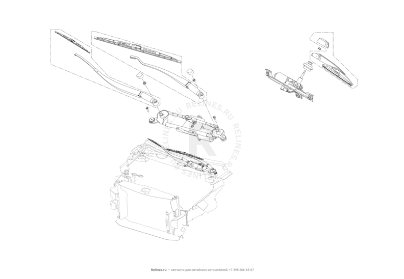 Запчасти Lifan X50 Поколение I (2014)  — Стеклоочистители — схема