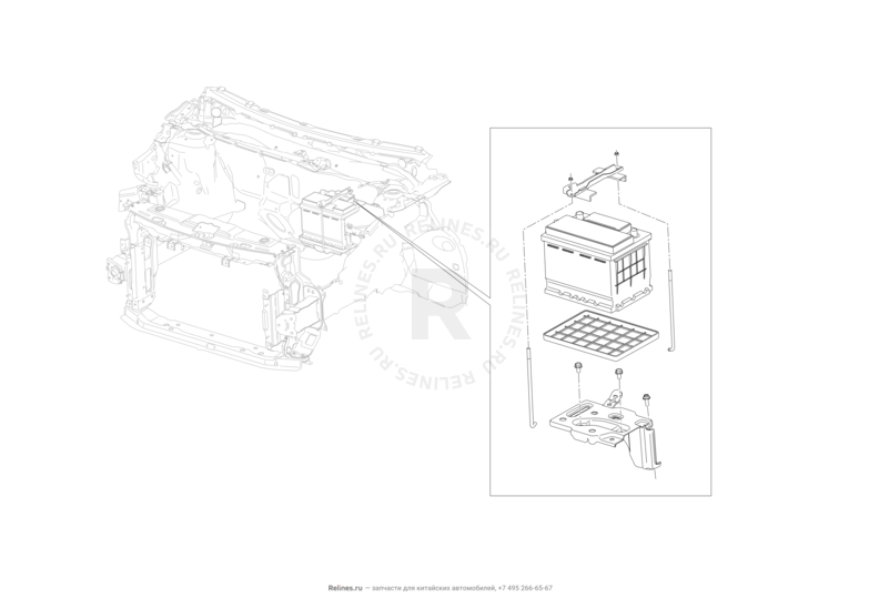 Запчасти Lifan X50 Поколение I (2014)  — Аккумулятор — схема