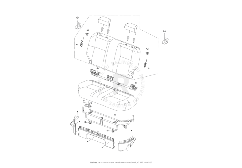 Запчасти Lifan X50 Поколение I (2014)  — Задние сиденья — схема