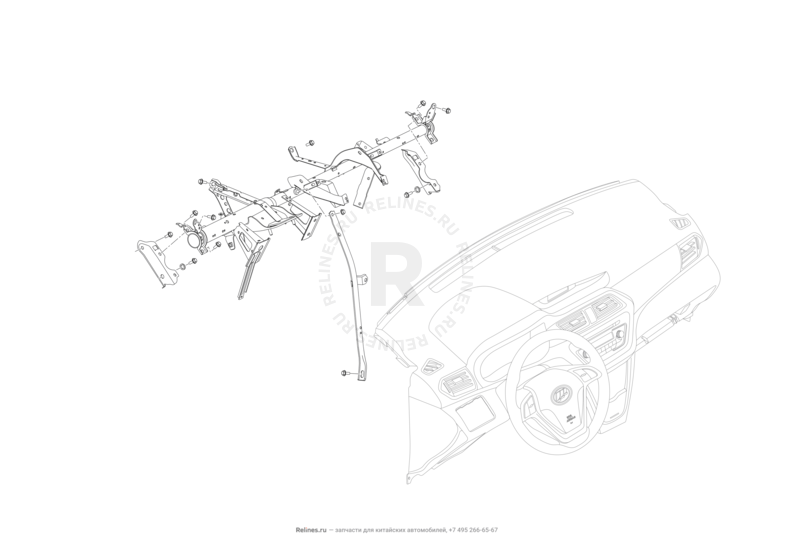 Запчасти Lifan X50 Поколение I (2014)  — Рама передней панели (торпедо) — схема