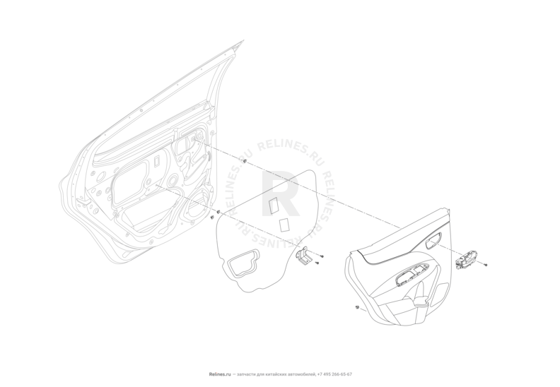 Обшивка задней двери Lifan X50 — схема