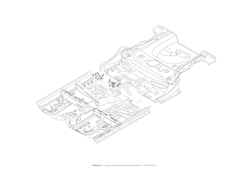 Запчасти Lifan X50 Поколение I (2014)  — Пол — схема