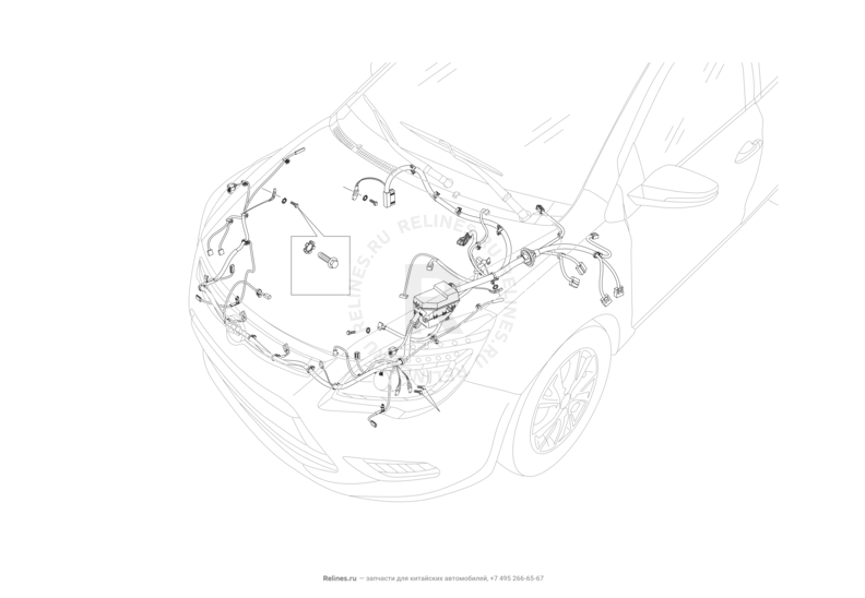 Запчасти Lifan X50 Поколение I (2014)  — Проводка моторного отсека — схема