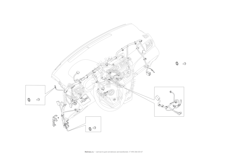 Запчасти Lifan X50 Поколение I (2014)  — Проводка панели приборов (торпедо) — схема