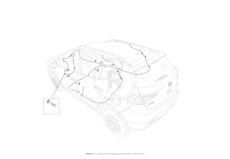 Запчасти Lifan X50 Поколение I (2014)  — Проводка подушек безопасности — схема