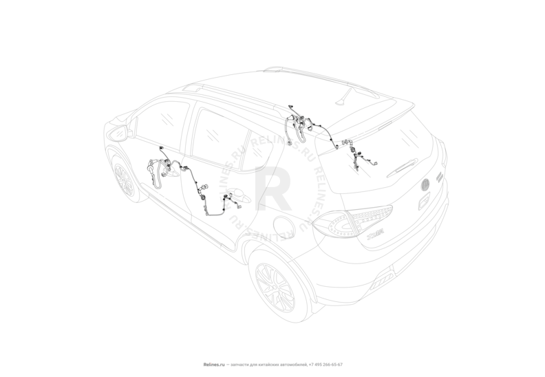 Запчасти Lifan X50 Поколение I (2014)  — Проводка дверей — схема