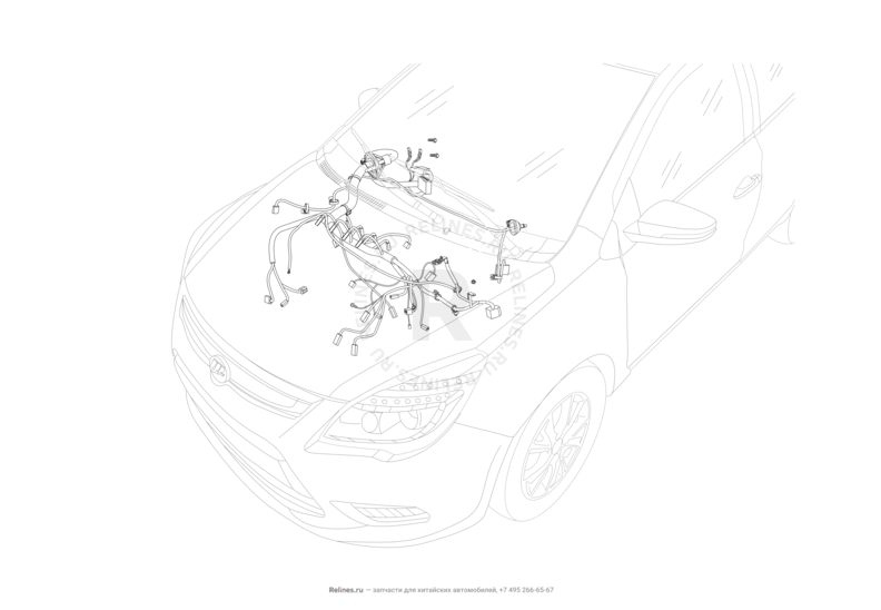 Запчасти Lifan X50 Поколение I (2014)  — Проводка двигателя — схема