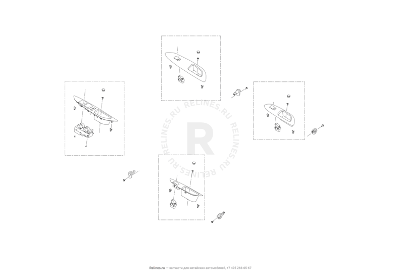 Запчасти Lifan X50 Поколение I (2014)  — Блок управления стеклоподъемниками — схема