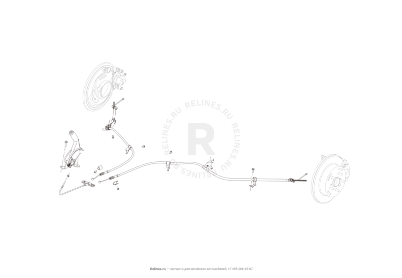 Запчасти Lifan X60 Поколение I и рестайлинги (2011)  — Стояночный тормоз — схема