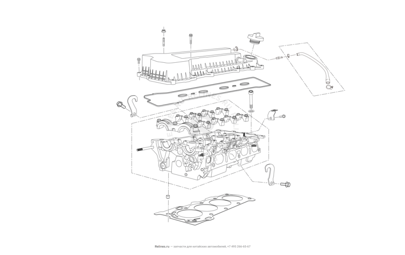 Запчасти Lifan X60 Поколение I и рестайлинги (2011)  — Головка блока цилиндров и клапанная крышка — схема