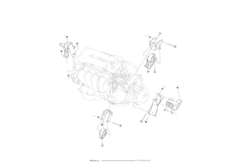 Запчасти Lifan X60 Поколение I и рестайлинги (2011)  — Опоры двигателя — схема