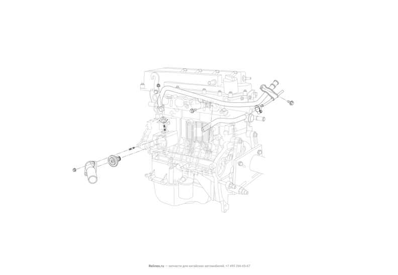 Запчасти Lifan X60 Поколение I и рестайлинги (2011)  — Термостат — схема