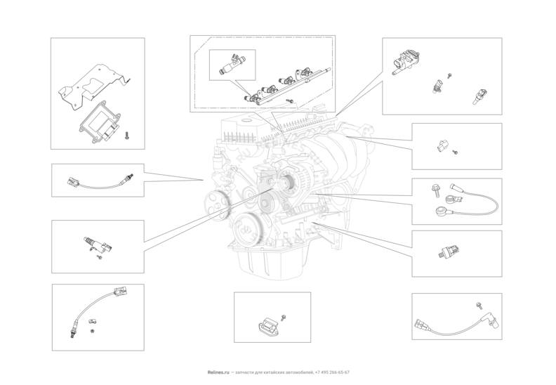 Запчасти Lifan X60 Поколение I и рестайлинги (2011)  — Система впрыска Delphi — схема