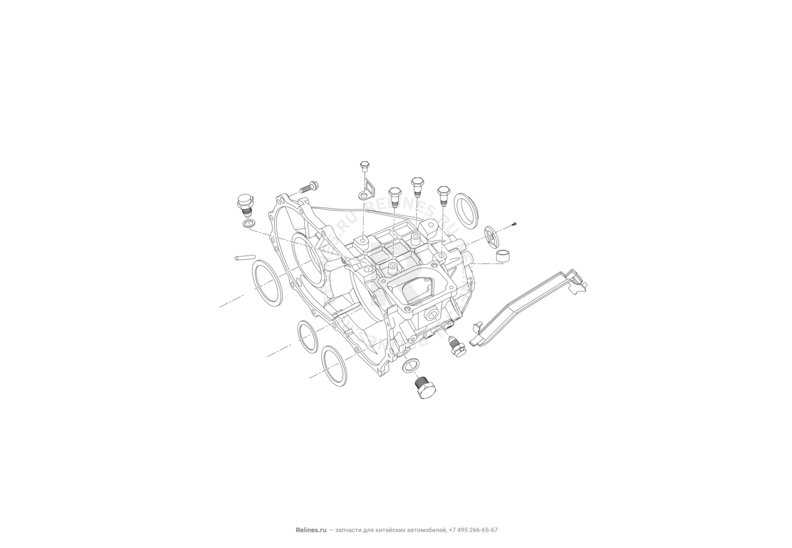 Запчасти Lifan X60 Поколение I и рестайлинги (2011)  — Корпус (картер) коробки переключения передач (КПП) — схема