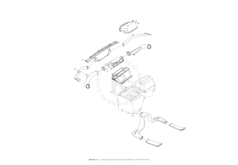 Запчасти Lifan X60 Поколение I и рестайлинги (2011)  — Воздуховоды — схема