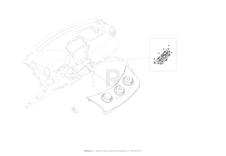 Запчасти Lifan X60 Поколение I и рестайлинги (2011)  — Блок управления отопителем и кондиционером — схема